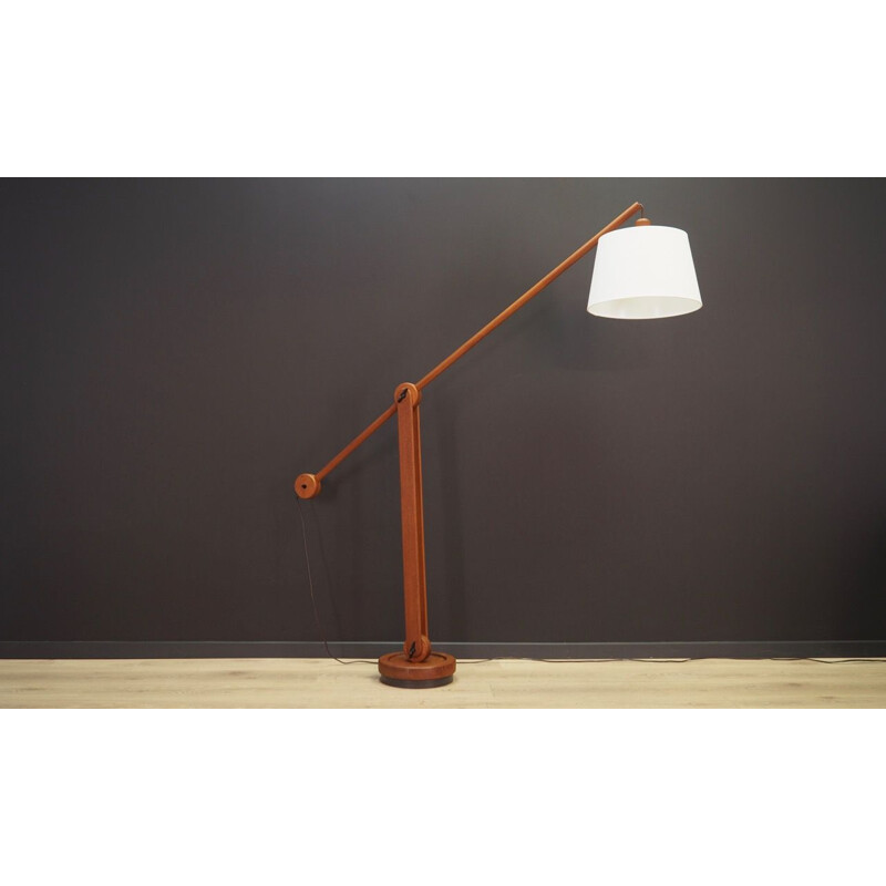 Vintage floor lamp teak wood Scandinavian 1970's