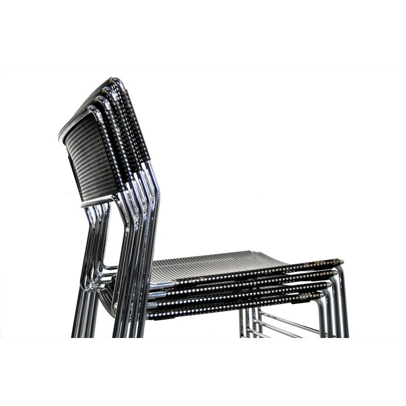 Satz von 4 stapelbaren Vintage-Stühlen , Modell Sultana, aus dem Hause Arrben International, Italien 1980