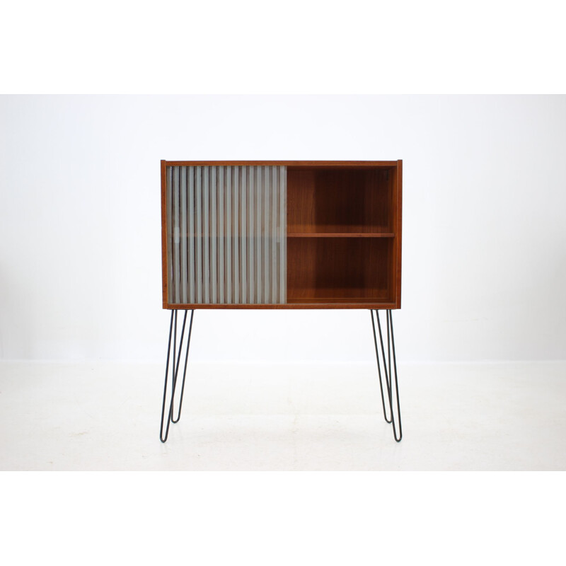 Vintage Teak Glass Cabinet, Denmark 1960s