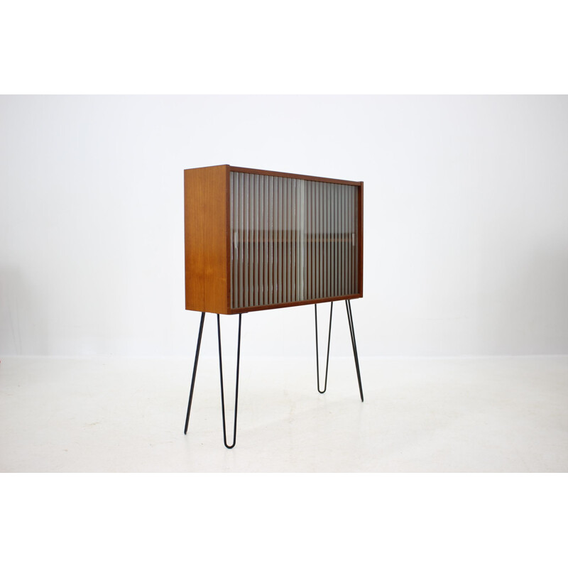 Vintage Teak Glass Cabinet, Denmark 1960s