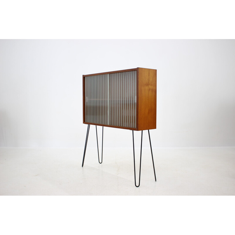 Vintage Teak Glass Cabinet, Denmark 1960s