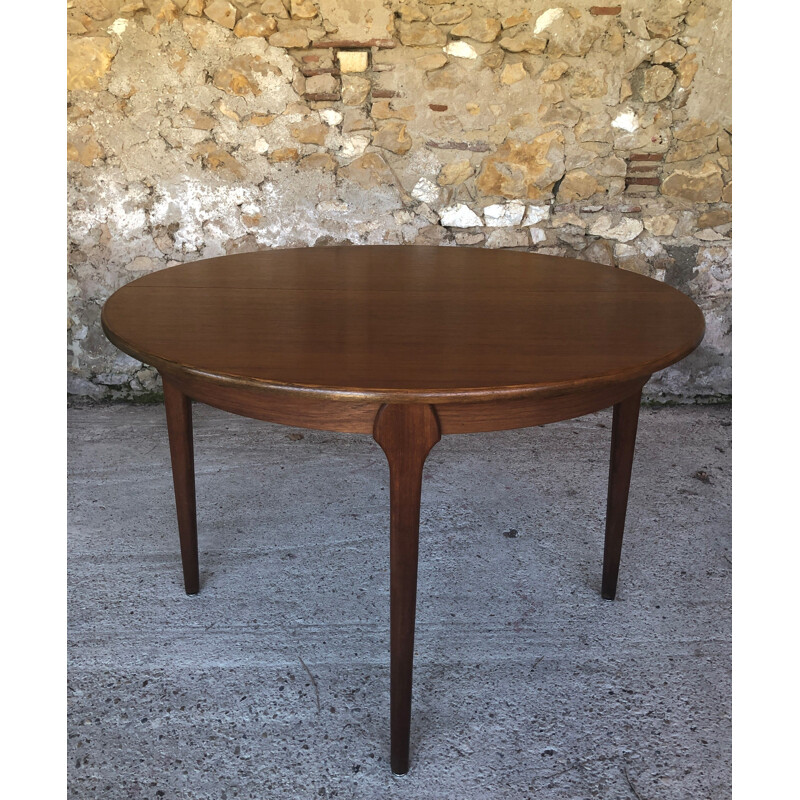 Vintage extensible dining table, teak butterfly extension 1960