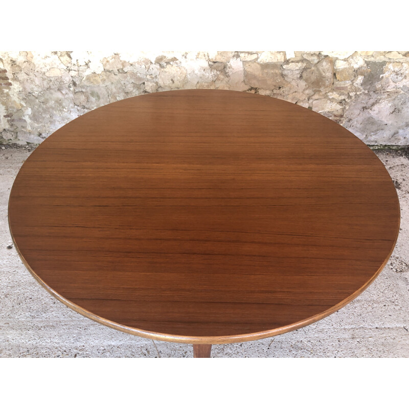 Vintage extensible dining table, teak butterfly extension 1960