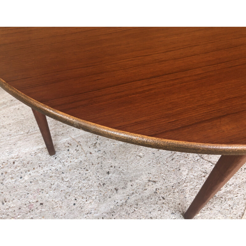 Vintage extensible dining table, teak butterfly extension 1960