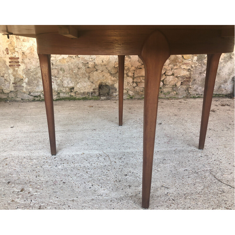 Vintage extensible dining table, teak butterfly extension 1960