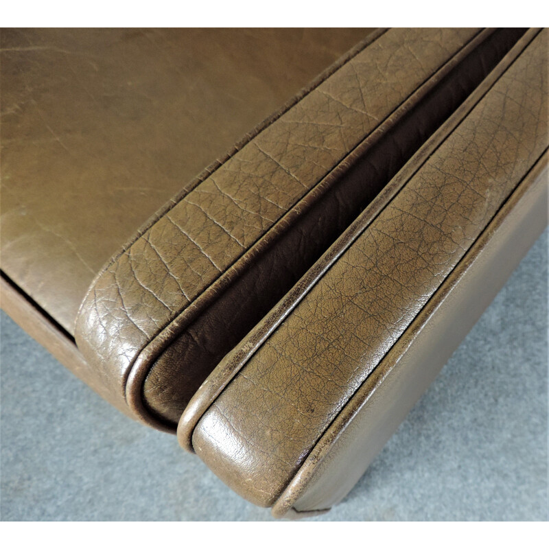Mid century tan leather sofa Danish