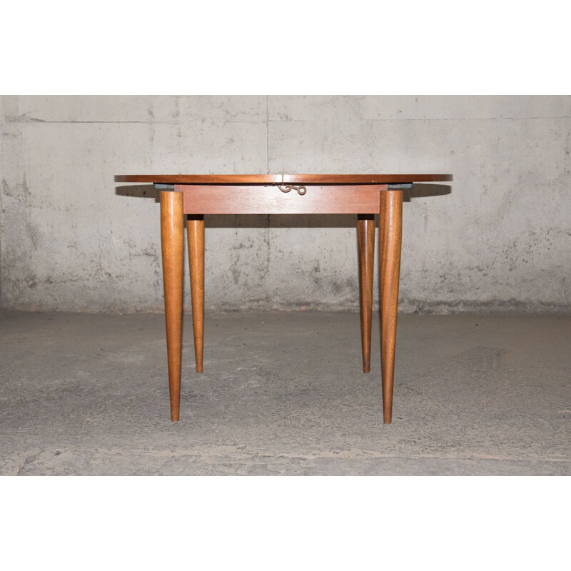 Vintage extensible round table Scandinavian 1960