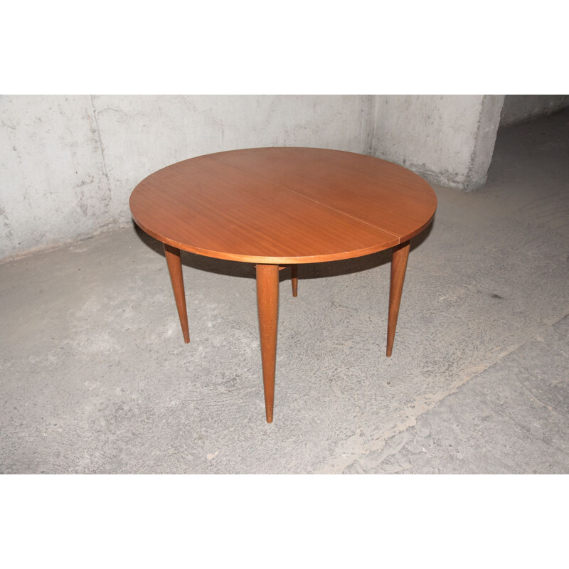 Vintage extensible round table Scandinavian 1960