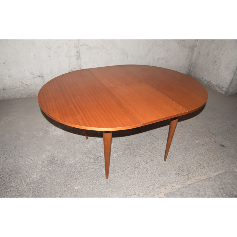 Vintage extensible round table Scandinavian 1960