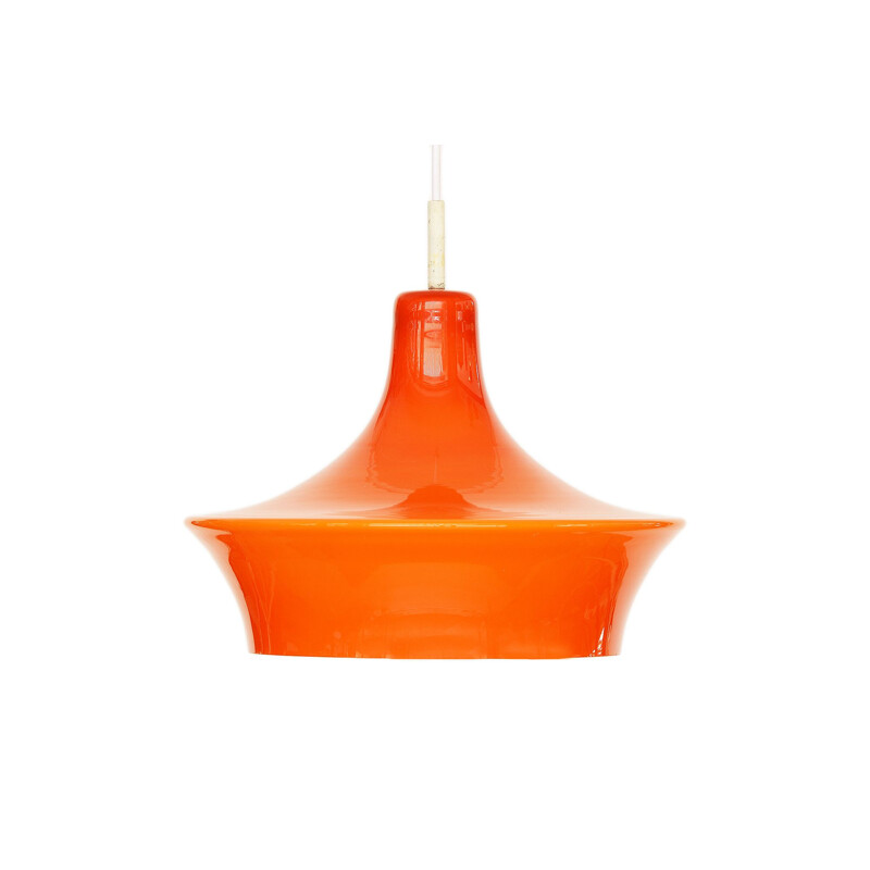 Vintage Orange glass pendant light. Sweden 1960s