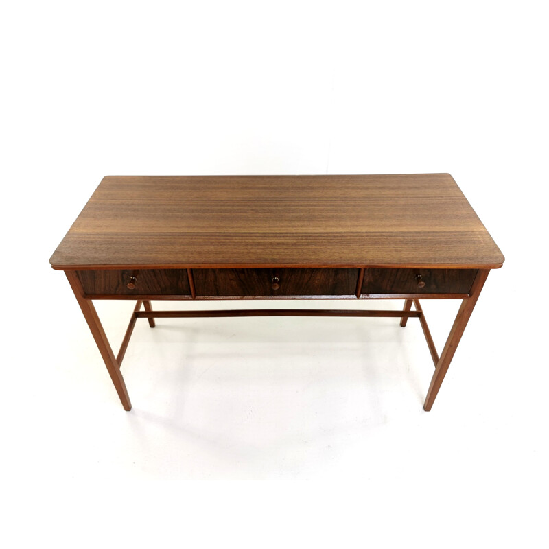 Mid Century Walnut Console Writing Desk by Vanson 1960s