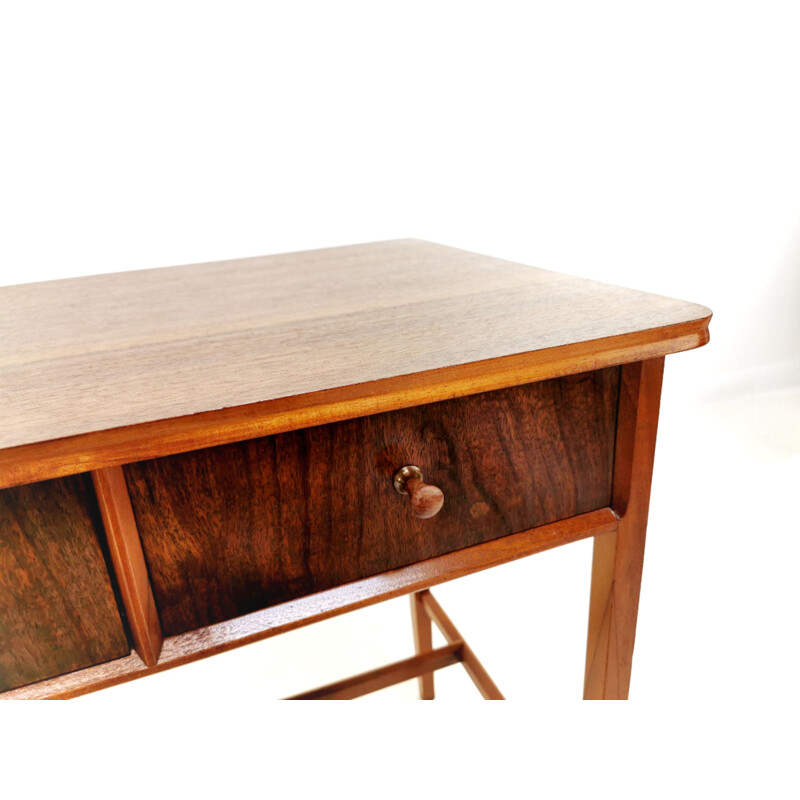 Mid Century Walnut Console Writing Desk by Vanson 1960s