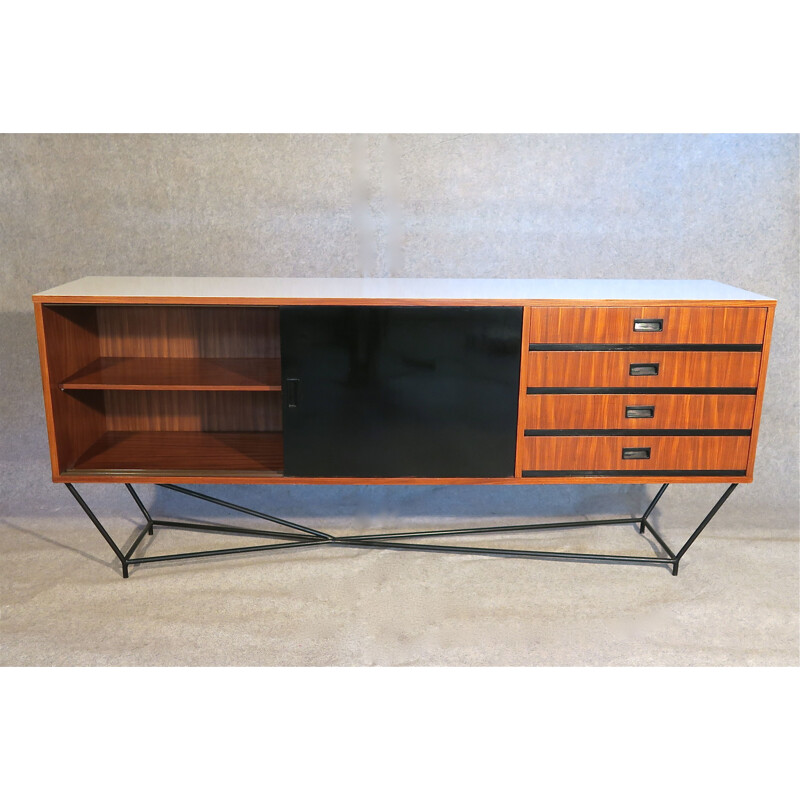 Vintage mahogany and lacquer 1950s sideboard