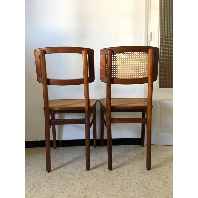 Paire de chaises vintage de Robert et Jacques Perreau 1950