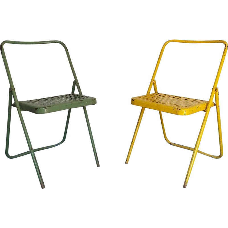 Vintage industrial folding chair 1950