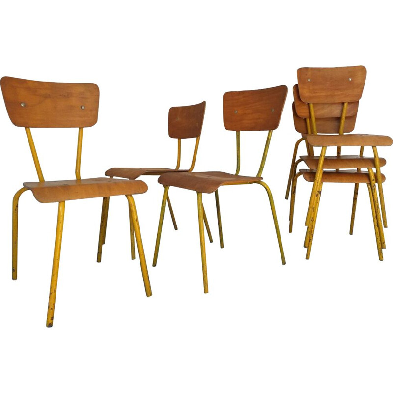 Set of 6 vintage chairs Mullca 511 1950