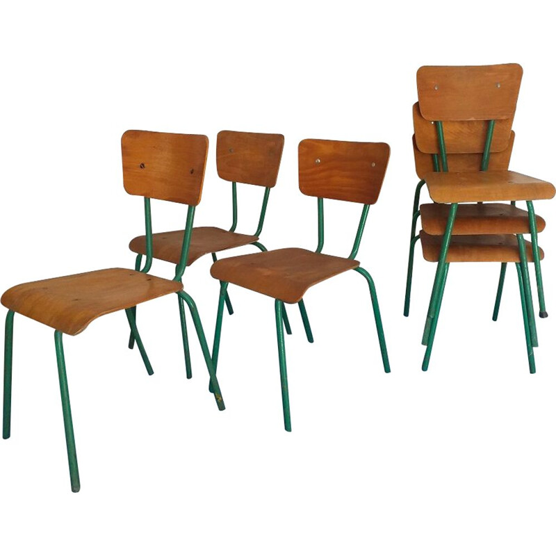 Set of 6 vintage chairs Mullca 511 1950