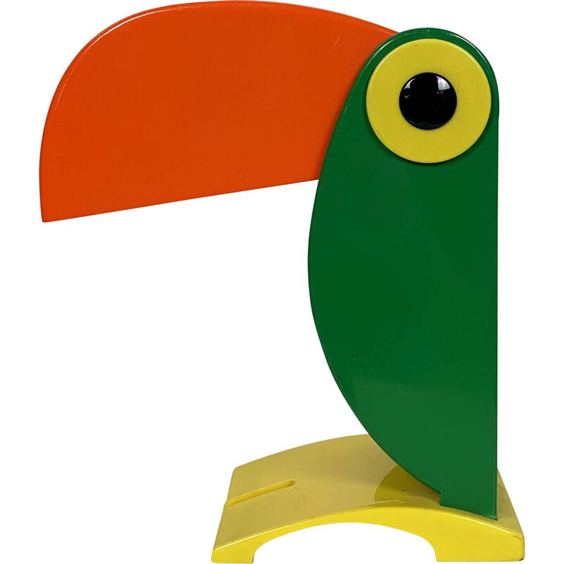 Vintage Toucan Table Lamp  Orange & Green by Old Timer Ferrari, 1960s