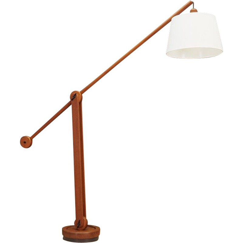 Vintage floor lamp teak wood Scandinavian 1970's