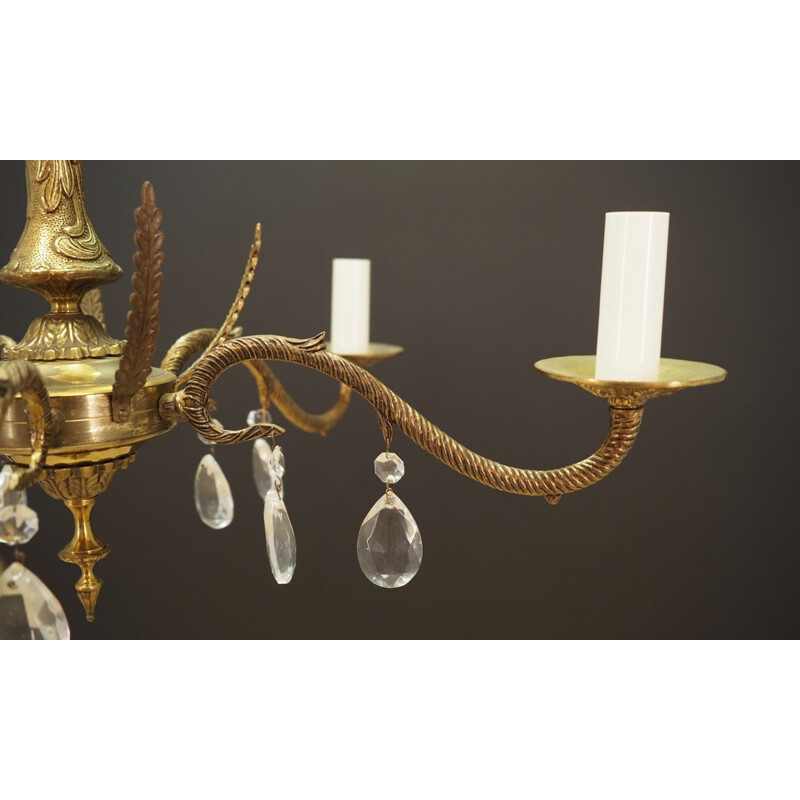 Vintage chandelier  brass Scandinavian 1970's