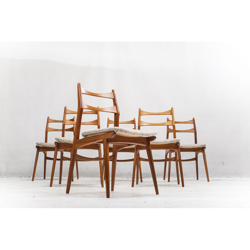 Set of 6 Mid-Century Teak Dining Chairs from Habeo