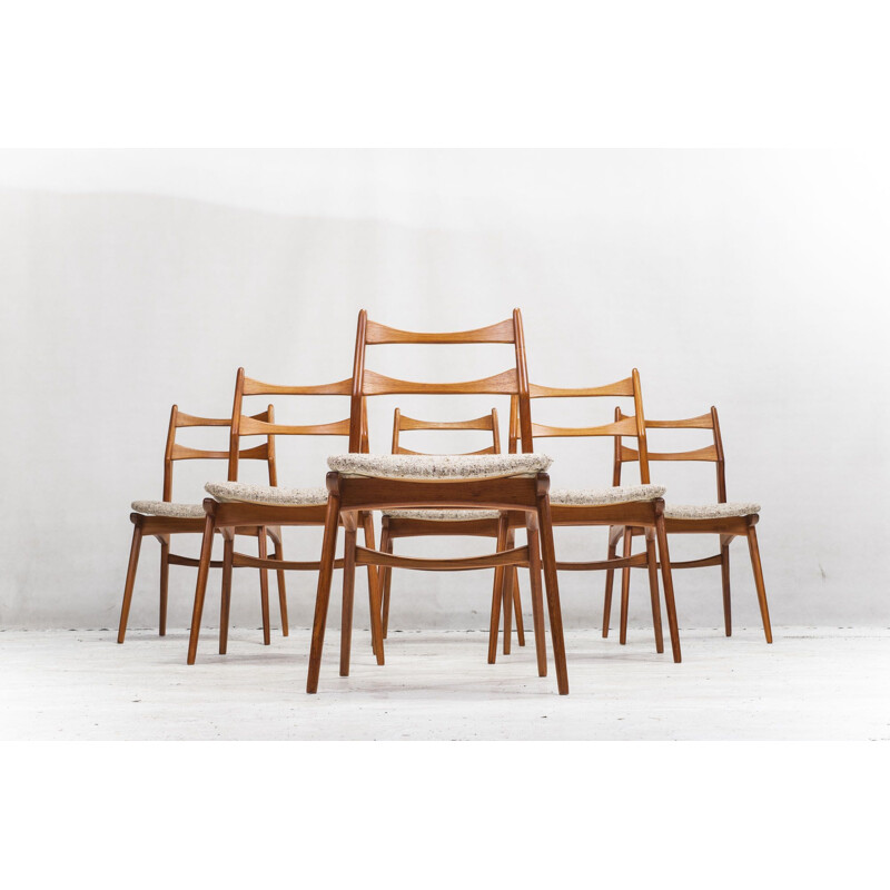 Set of 6 Mid-Century Teak Dining Chairs from Habeo