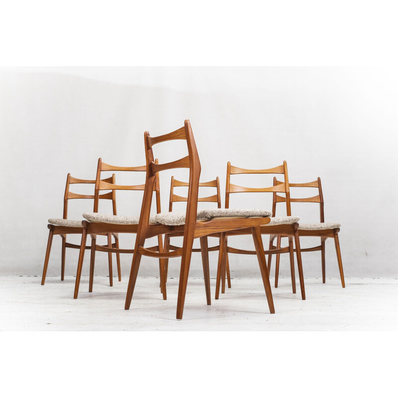 Set of 6 Mid-Century Teak Dining Chairs from Habeo