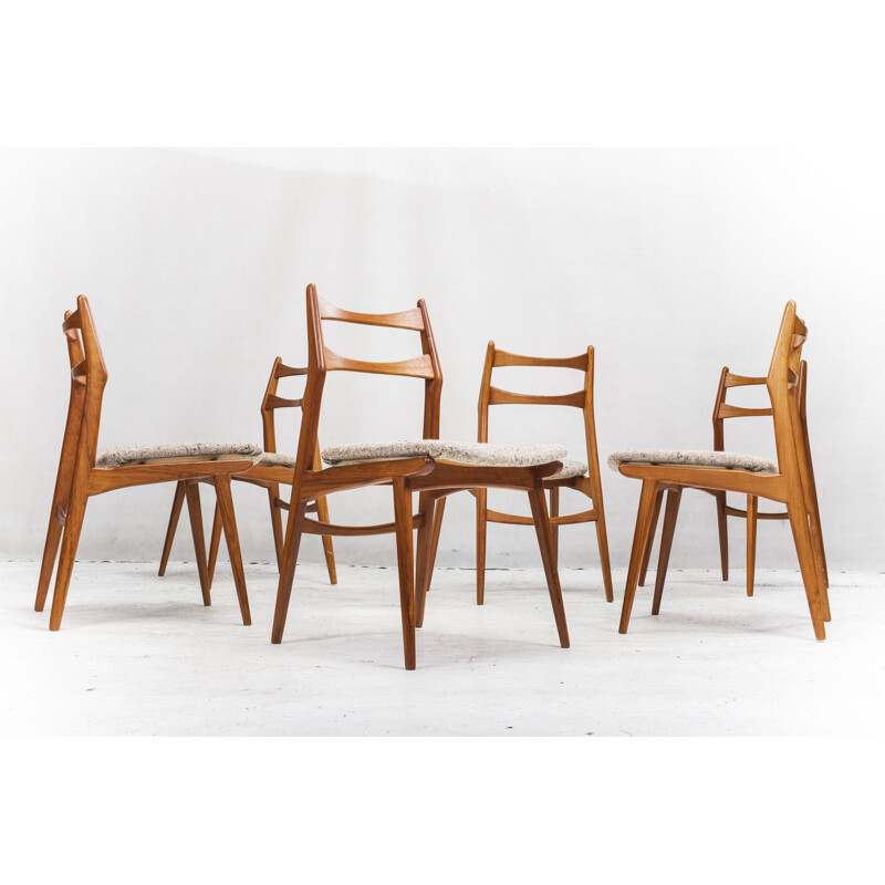 Set of 6 Mid-Century Teak Dining Chairs from Habeo