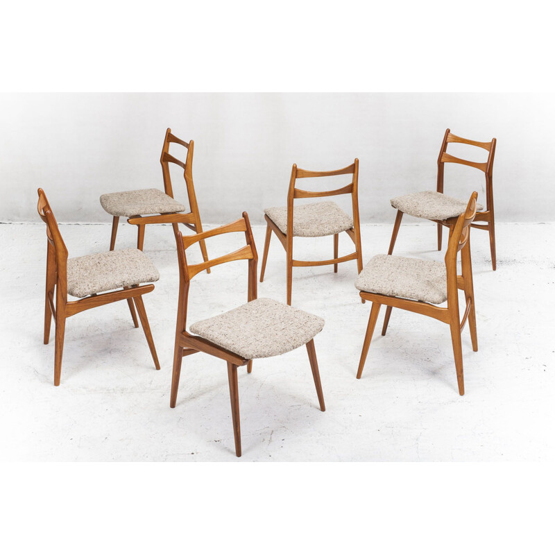 Set of 6 Mid-Century Teak Dining Chairs from Habeo