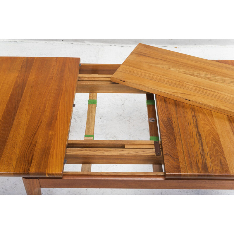 Vintage teak massif folding dining table from Glostrup 1970