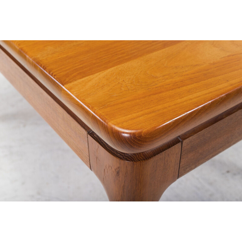 Vintage teak massif folding dining table from Glostrup 1970