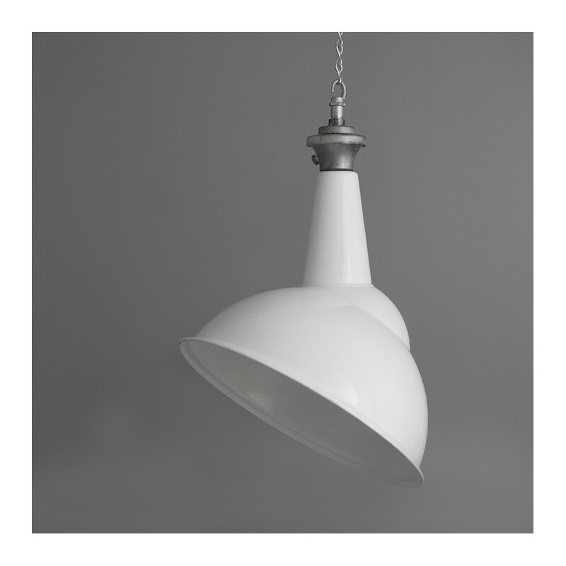 Power Station pendant lighting in white lacquered steel - 1960s