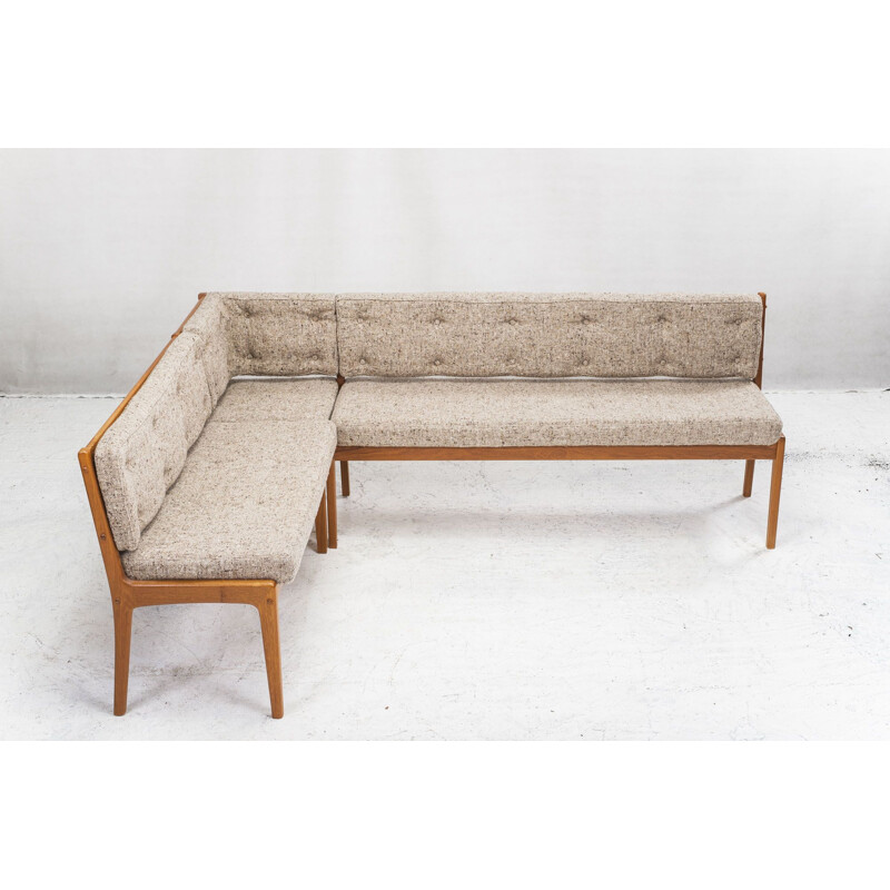 Banc d'angle vintage en teck 1970