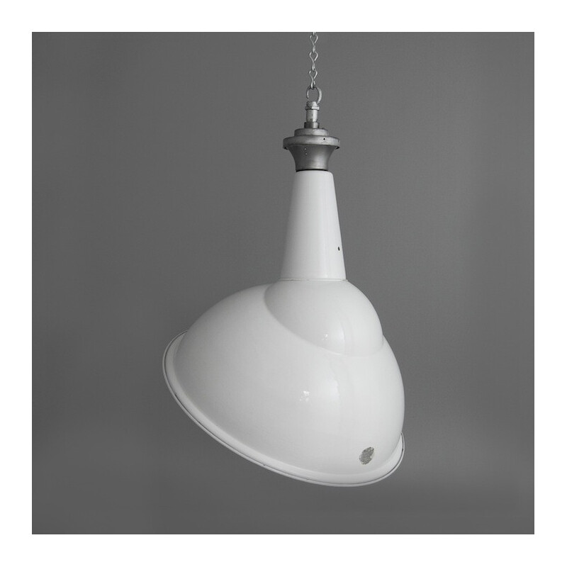 Power Station pendant lighting in white lacquered steel - 1960s