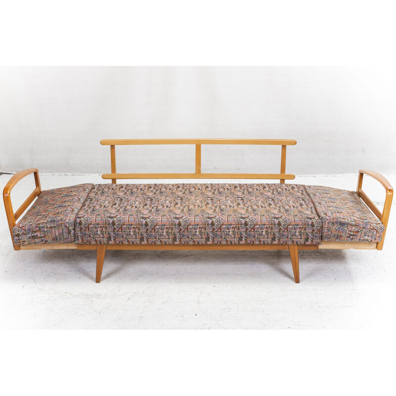 Vintage Antimott kersenhouten fauteuils en daybed van Wilhelm Knoll 1950