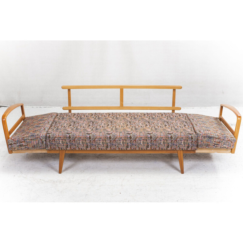 Sillones de madera de cerezo Antimott y sofá cama de Wilhelm Knoll 1950