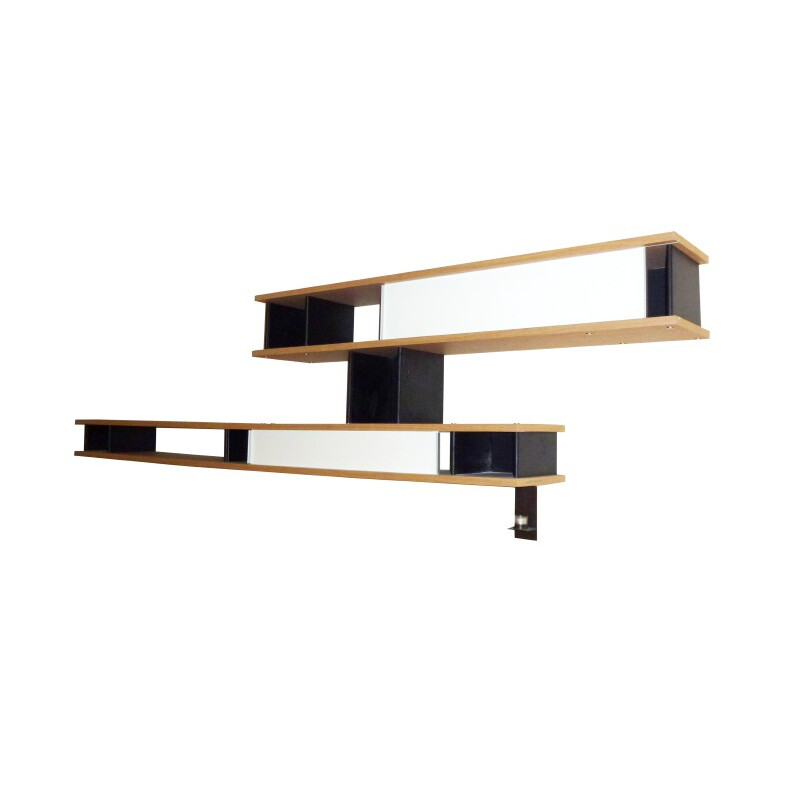 Cassina "Nuage" shelve in oak and aluminum, Charlotte PERRIAND - 2000s