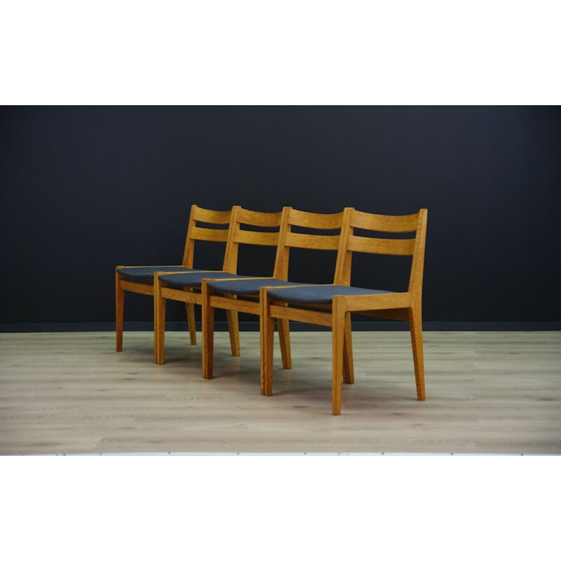 Set of 4 chairs vintage ash wood 1970s