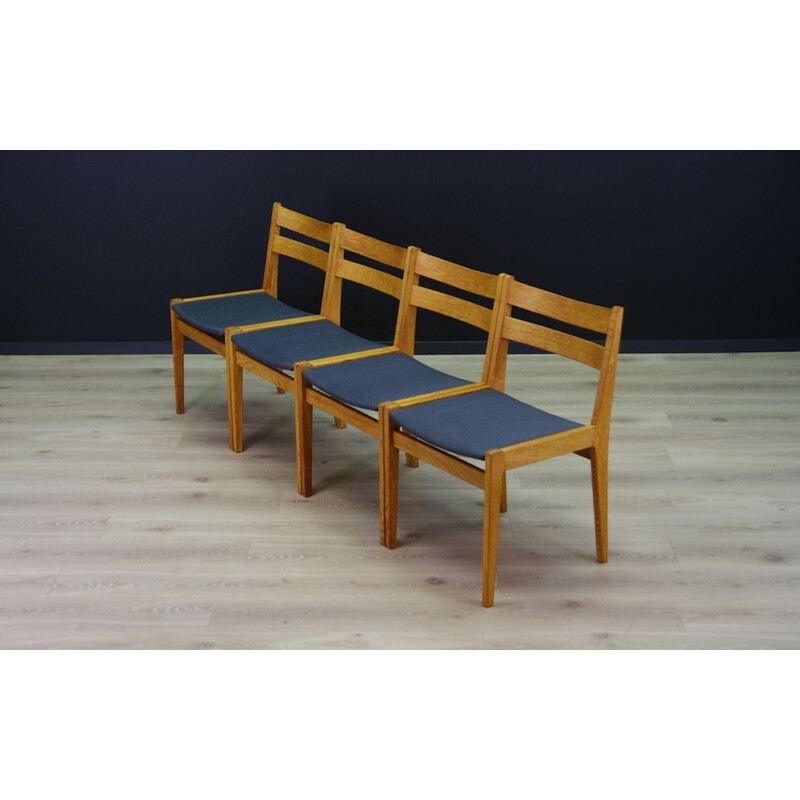 Ensemble de 4 chaises vintage en frêne 1970