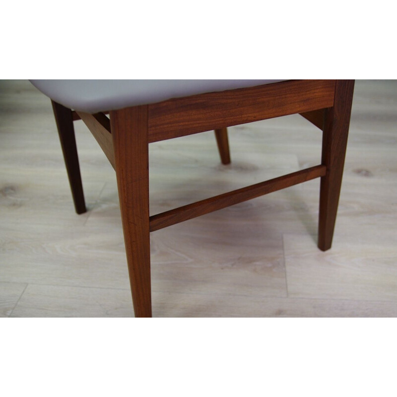 Lot de 5 chaises vintage en teck scandinave 1970