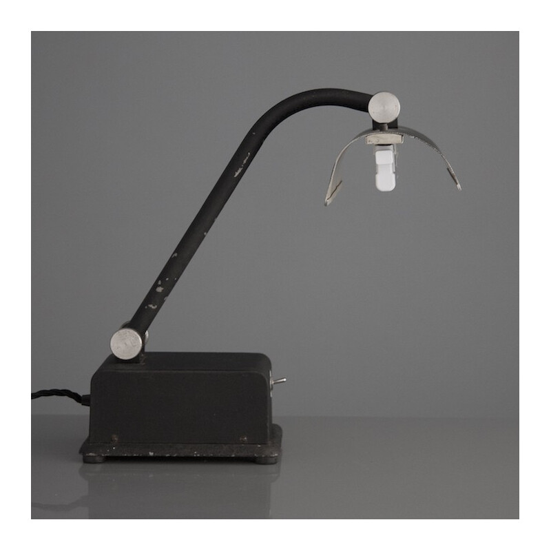 Industrial desk lamp in aluminum and steel - 1940s