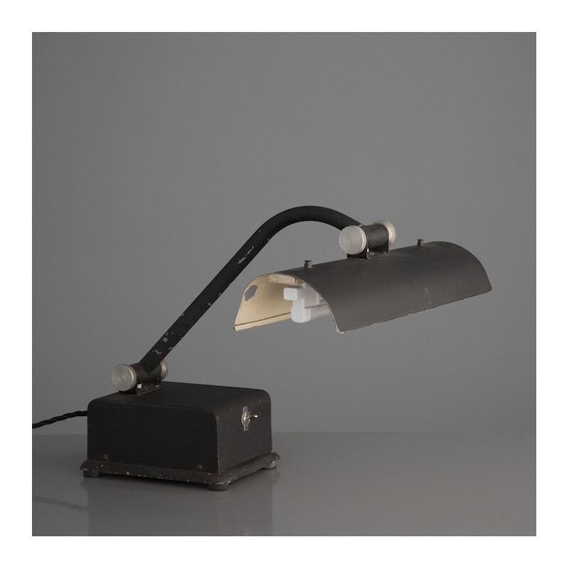 Industrial desk lamp in aluminum and steel - 1940s