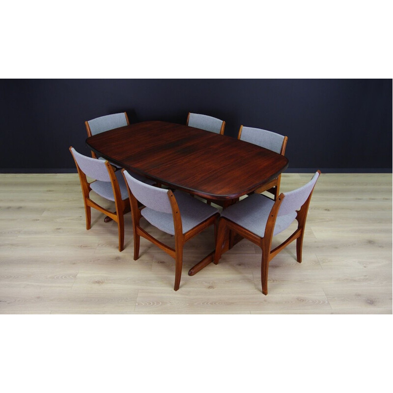 Set of 6 vintage chairs rosewood Scandinavian 1970s