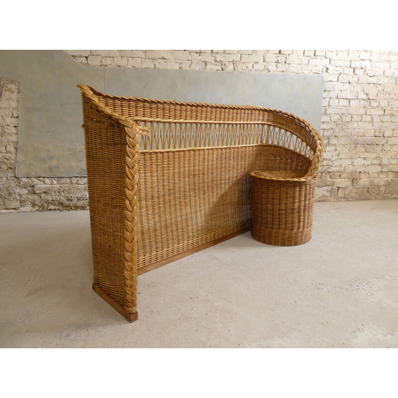 Vintage wicker headboard