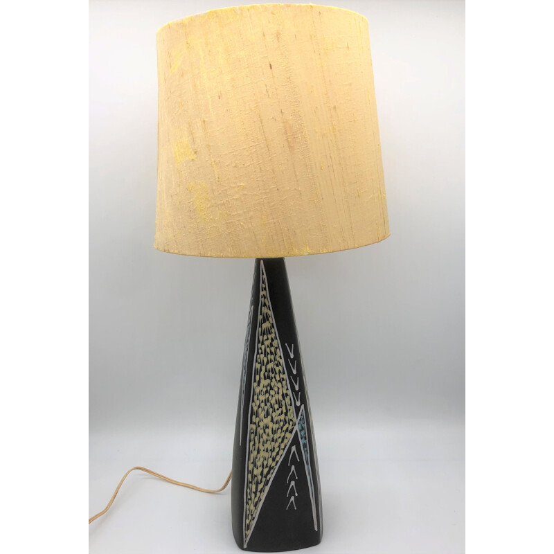 Lampe à poser vintage en céramique de Svend Aage Holm Sorensen pour Soppo, 1950