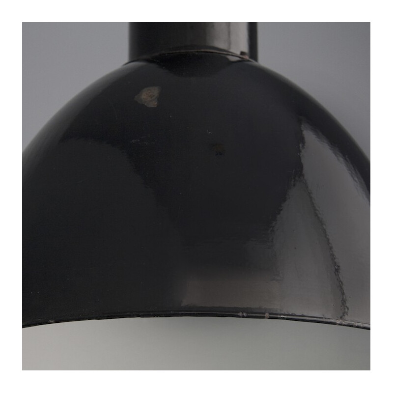 Industrial German black ceiling lamp - 1930s