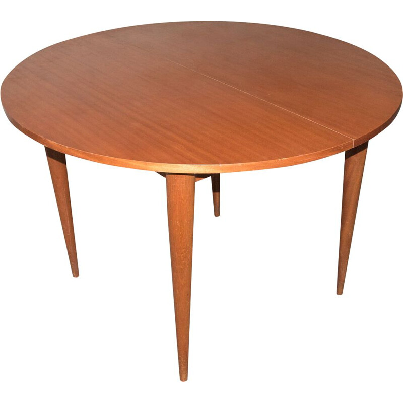 Vintage extensible round table Scandinavian 1960