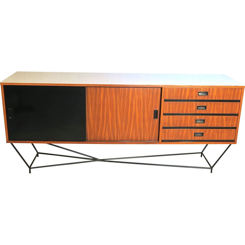 Vintage mahogany and lacquer 1950s sideboard