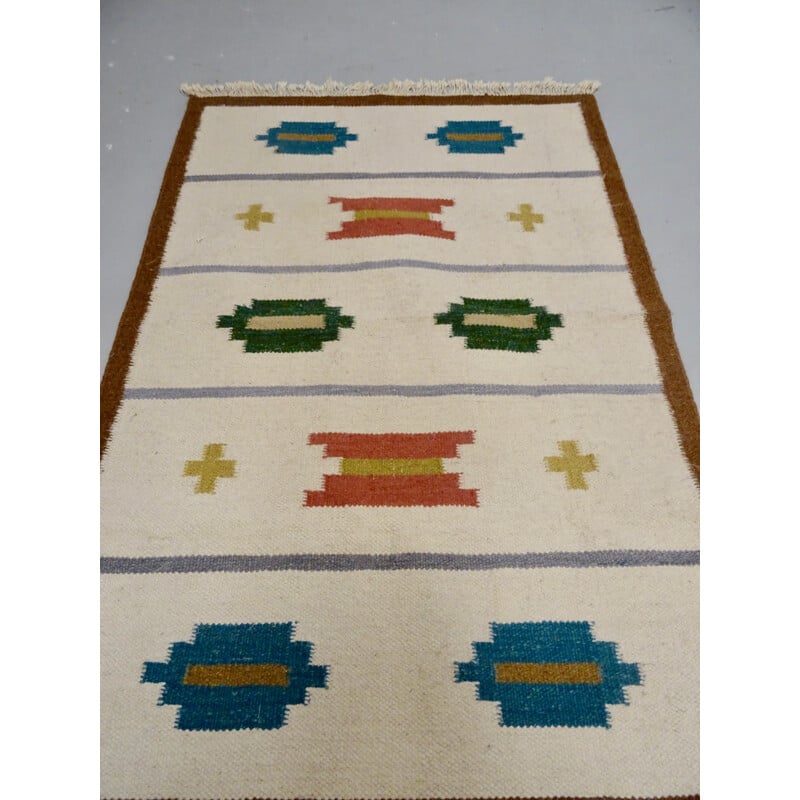 Vintage rug Röllakan,Sweden 1950