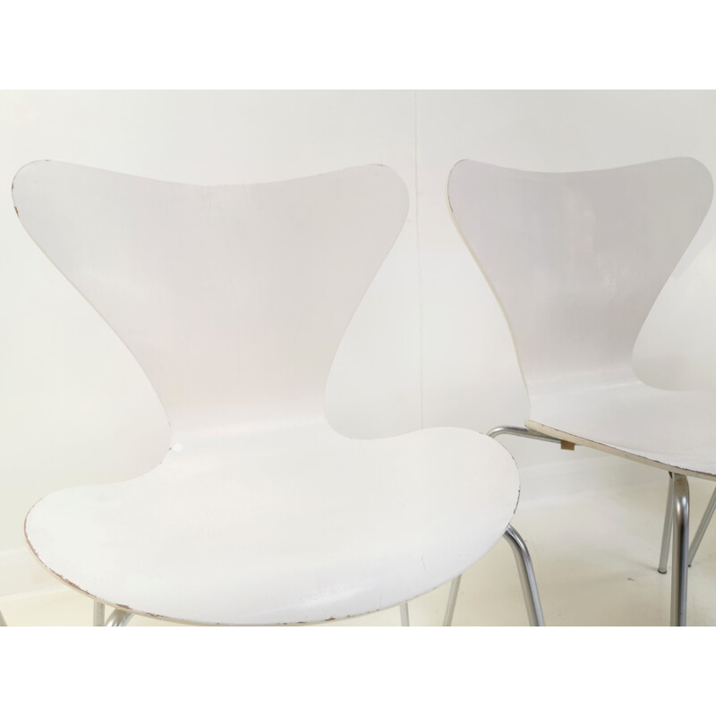 Ensemble de 5 chaises vintage Arne Jacobsen pour Fritz Hansen 1968